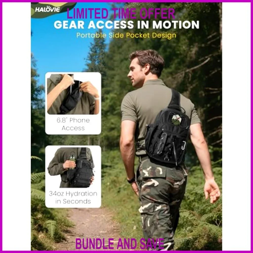 Anti-theft Tactical Sling Bag RFID Military Shoulder Bag with Phone Pack
